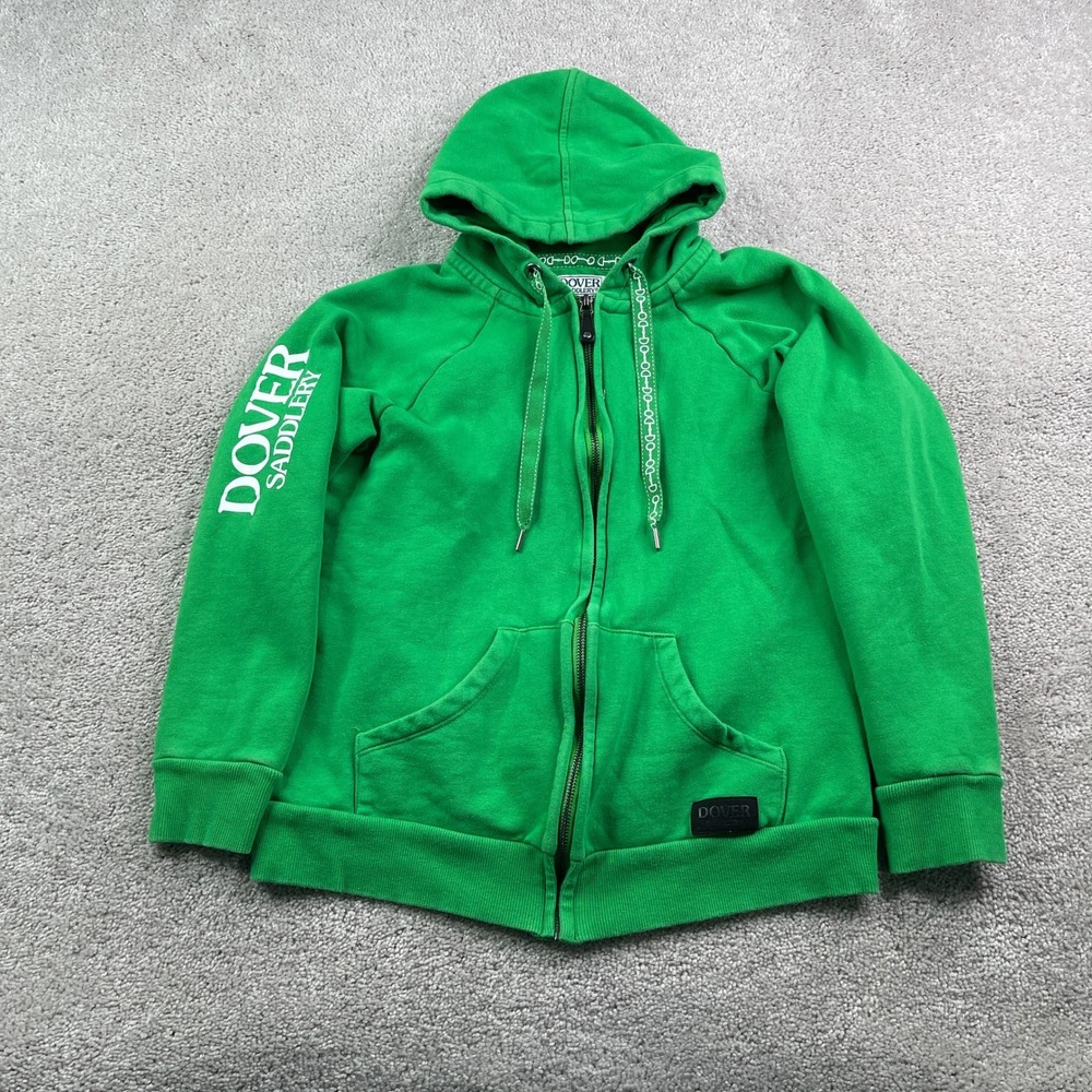 Dover Saddlery Hoodie Womens Small Green Full Zip Equestrian Horse Riding Logo